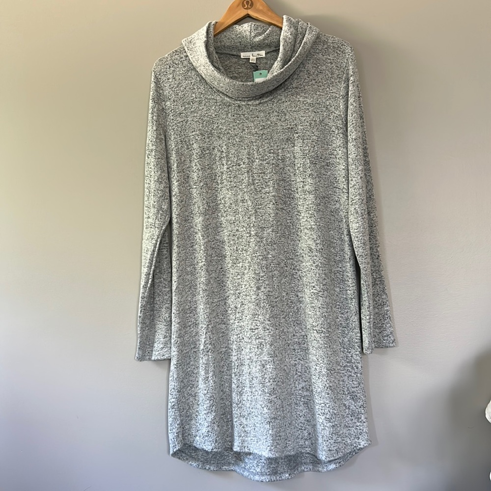 Nine Britton‎ Marby Cowl Neck Hacci Knit Dress Sz L NWT